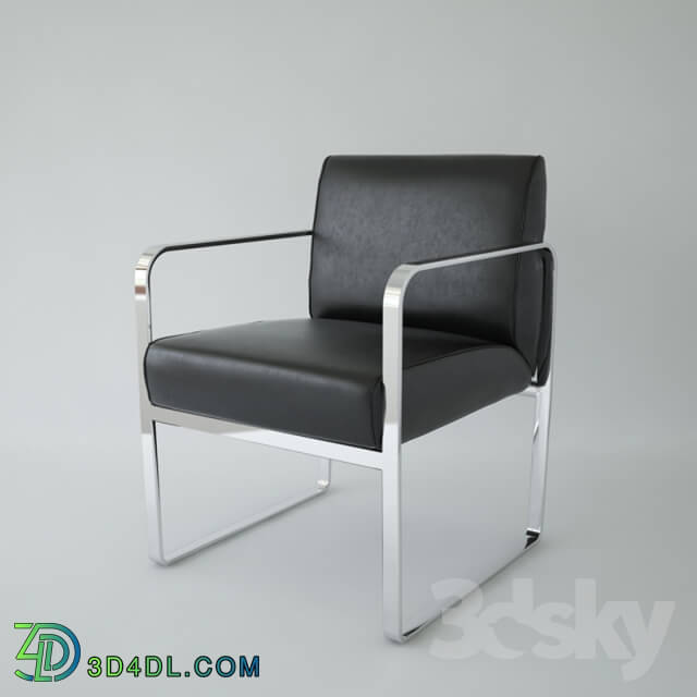 Arm chair - Baxton Studio Meg Black Leather Chair