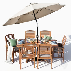 Other architectural elements - Brown Acacia 7- Piece Dining Set 