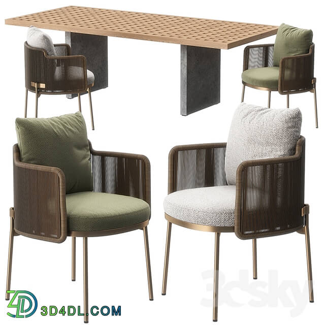 Table _ Chair - Tape chair Quadrado table by Minotti