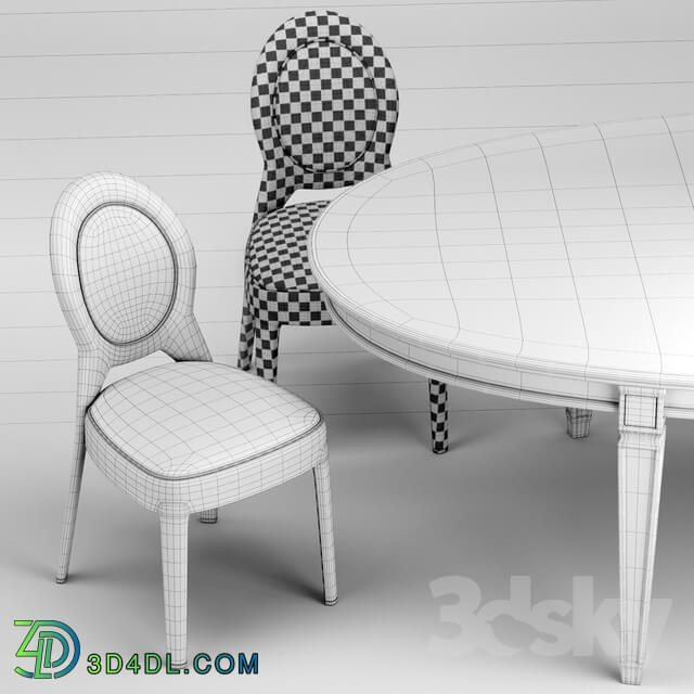 Table _ Chair - Ritz Medaillon Chair and Vendome Table