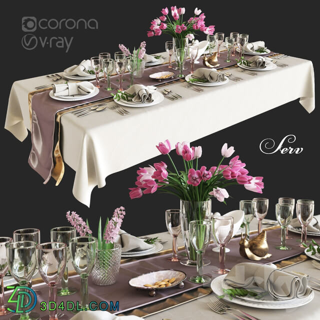 Decorative set - Table setting with flowers