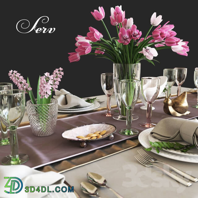 Decorative set - Table setting with flowers