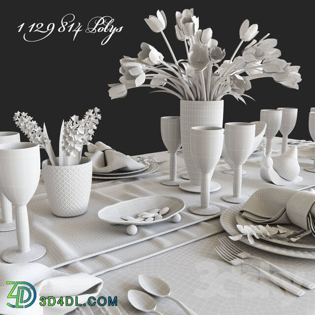 Decorative set - Table setting with flowers