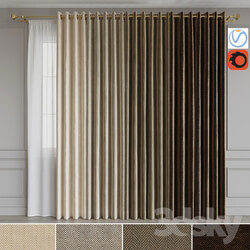 Curtain - A set of curtains on the rings 15. Beige range 