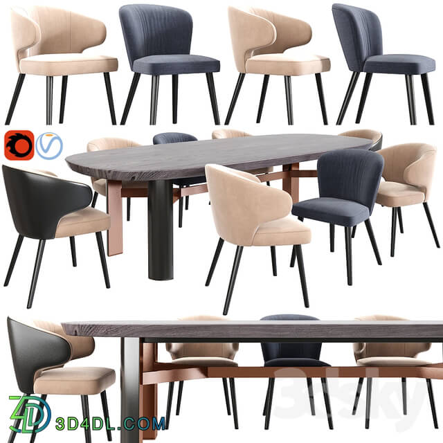 Table _ Chair - Minotti Aston Dining Chair Set