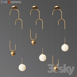 Ceiling light - Cradle brass pulley pendant light 