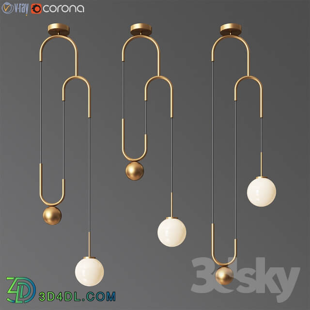 Ceiling light - Cradle brass pulley pendant light