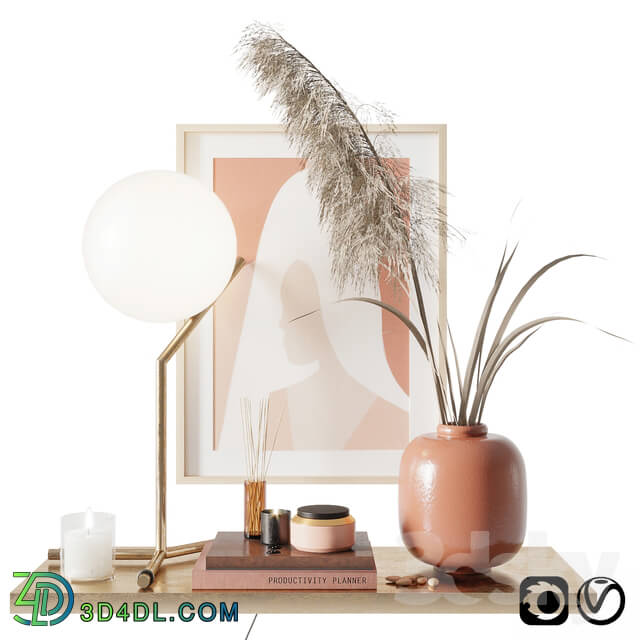 Decorative set - Decorative set with pampas grass