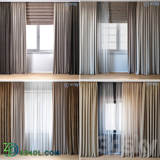 Curtain - Economical curtains _ set 02