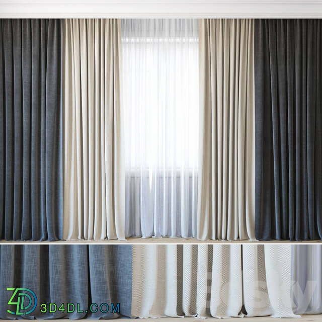 Curtain - Economical curtains _ set 03