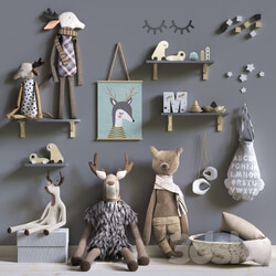 Toy - set of soft toys and accessories in the Scandinavian style 