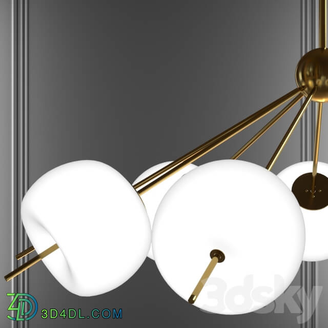 Chandelier - White_ball_brass_Louise_9