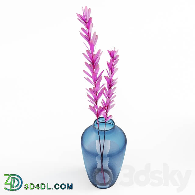 Vase - set vases-No4- Glass blue Vase