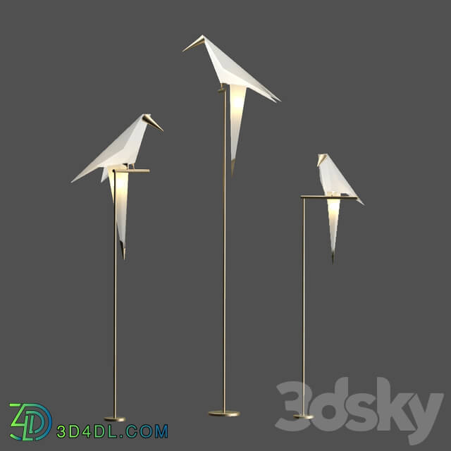 Floor lamp - Origami bird floor lamp