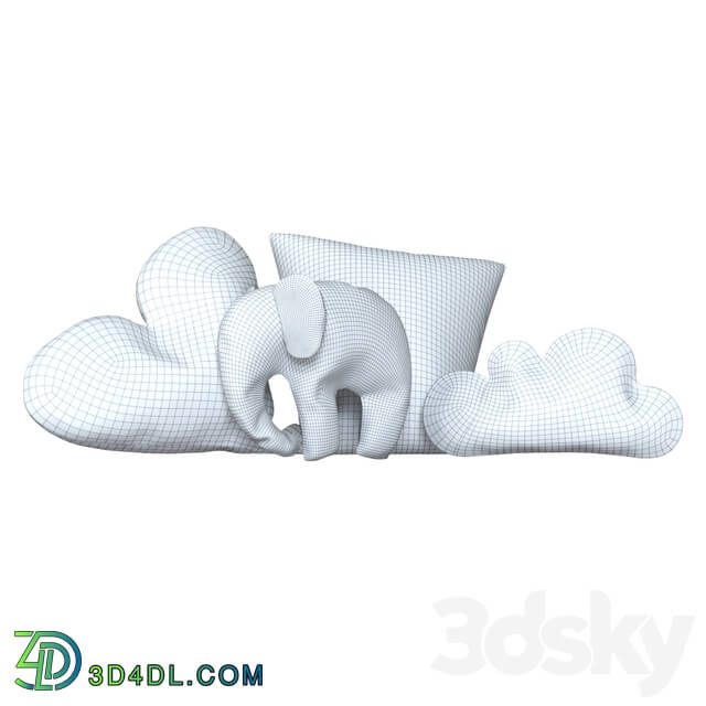 Pillows - Decorative pillows elephant_ heart_ cloud from fabric for nursery