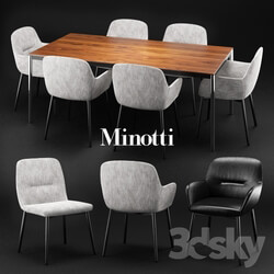 Table _ Chair - Minotti Flavin chair _amp_ Jorn table 