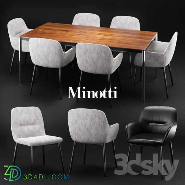 Table _ Chair - Minotti Flavin chair _amp_ Jorn table