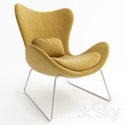 Arm chair - Calligaris LAZY with metal base 
