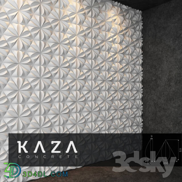 Decorative plaster - 3d panel Kaza Concrete SEED