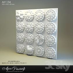 3D panel - 3d gypsum panel 134 from Art Relief 