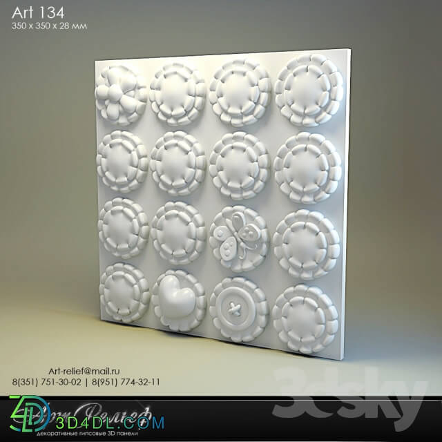 3D panel - 3d gypsum panel 134 from Art Relief