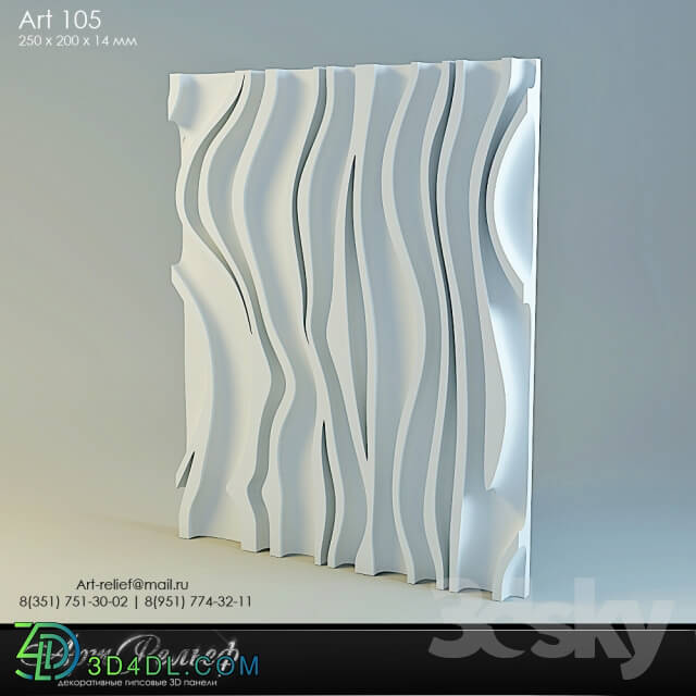 3D panel - 3d gypsum panel 105 from Art Relief