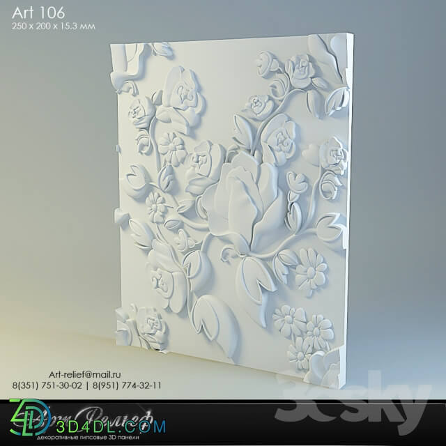 3D panel - 3d gypsum panel 106 from Art Relief