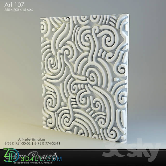 3d gypsum panel 107 from Art Relief