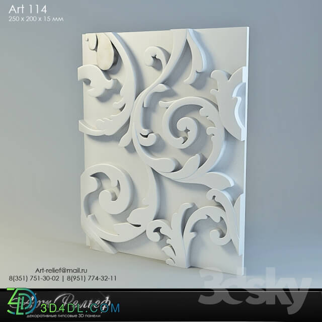 3D panel - 3d gypsum panel 114 from Art Relief