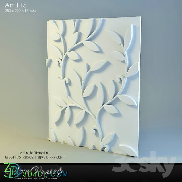 3D panel - 3d gypsum panel 115 from Art Relief