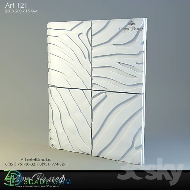 3D panel - 3d gypsum panel 121 from Art Relief
