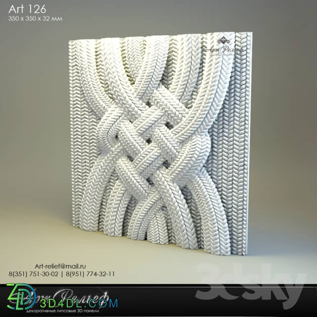 3D panel - 3d gypsum panel 126 from Art Relief