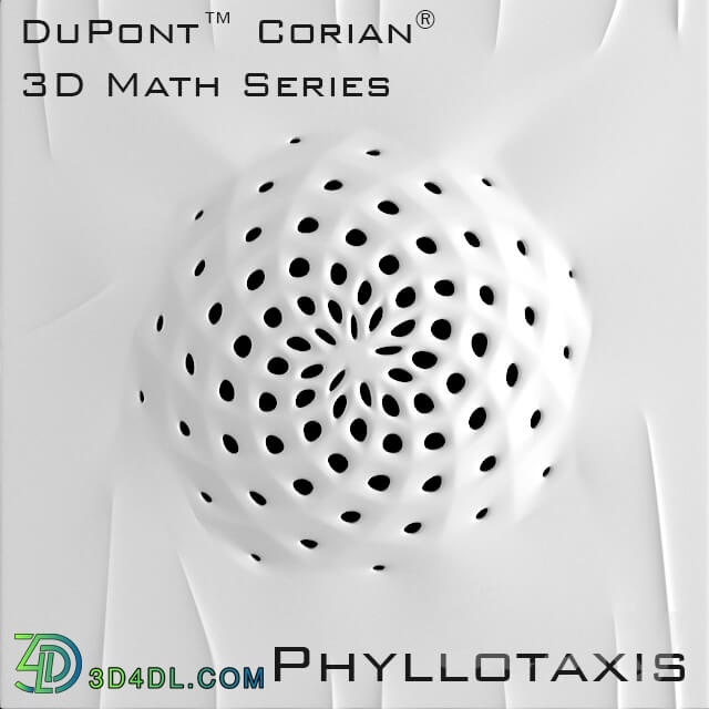 3D panel - 3D Panel Corian Phyllotaxis