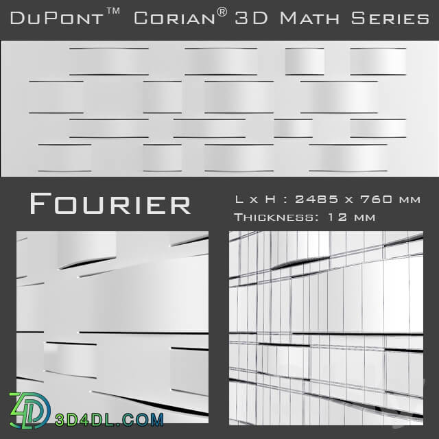 3D panel - 3D Panel Corian Fourier
