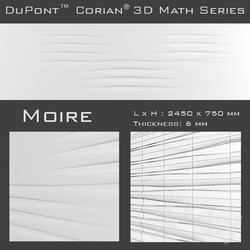 3D panel - 3D Panel Corian Moire 