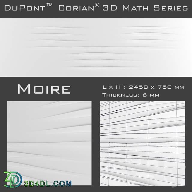 3D panel - 3D Panel Corian Moire