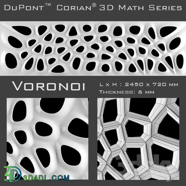 3D panel - 3D Panel Corian Voronoi