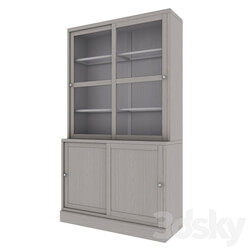Wardrobe Display cabinets HAVSTA combination with sliding doors gray 121x47x212 cm 
