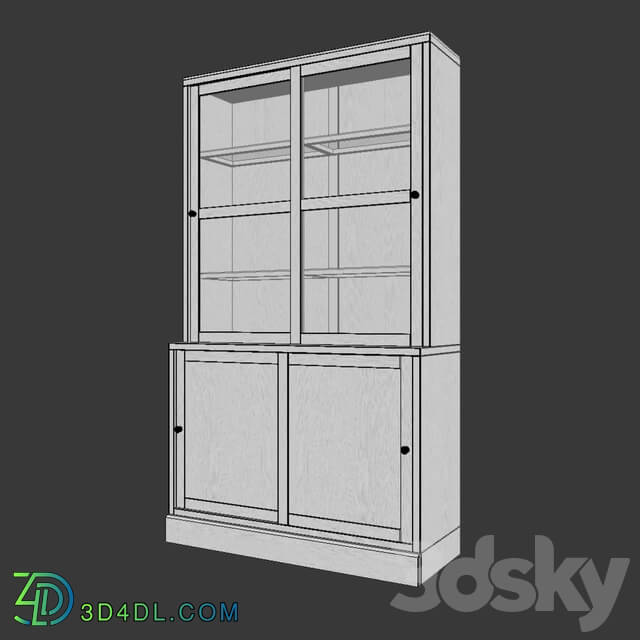 Wardrobe Display cabinets HAVSTA combination with sliding doors gray 121x47x212 cm