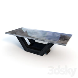 Table - Wood and stone table 