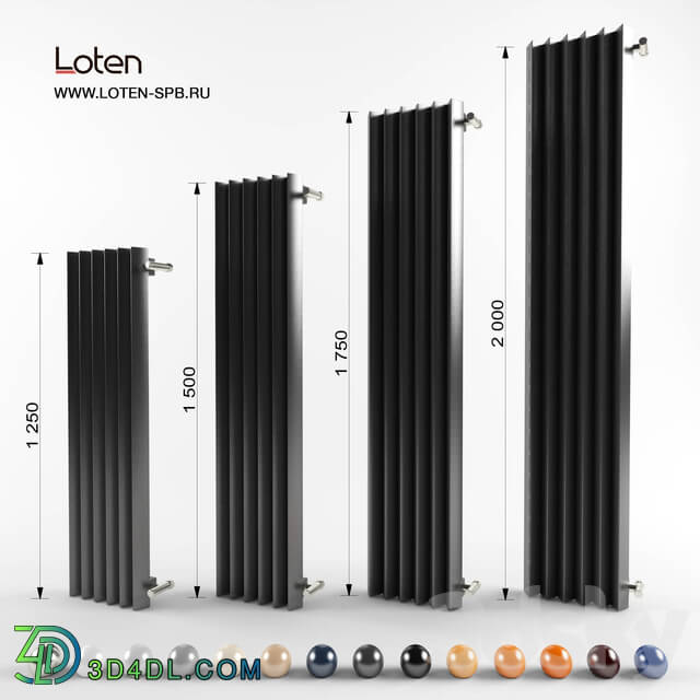 Radiator - Vertical tube radiator Loten Rock V