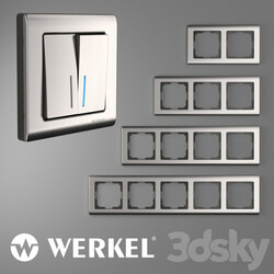 Miscellaneous - OM Metal frames for sockets and switches Werkel Metallic glossy nickel 