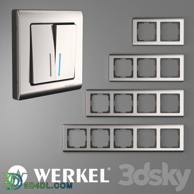 Miscellaneous - OM Metal frames for sockets and switches Werkel Metallic glossy nickel