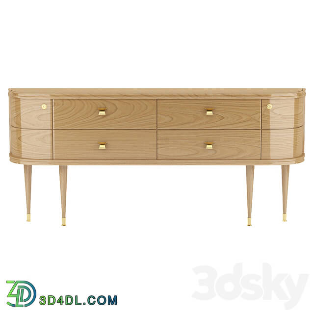 Sideboard _ Chest of drawer - Midcentury Valzania Curved Chest of Drawwer