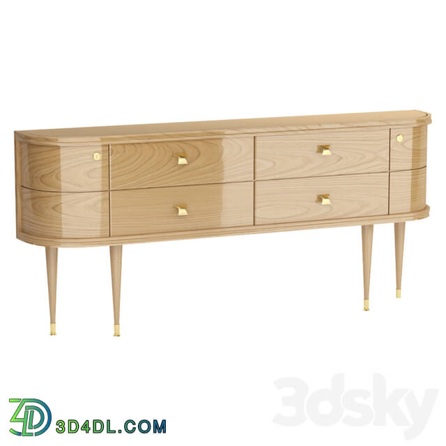 Sideboard _ Chest of drawer - Midcentury Valzania Curved Chest of Drawwer