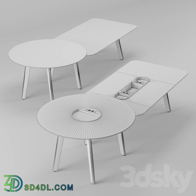 Office furniture - Haworth Immerse Meeting Table Rectangle _ Round