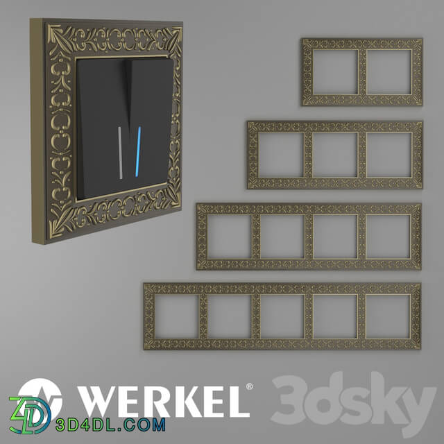 Miscellaneous - OM Metal frames for sockets and switches Werkel Antik Bronze