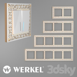 Miscellaneous - OM Metal frames for sockets and switches Werkel Antik White gold 