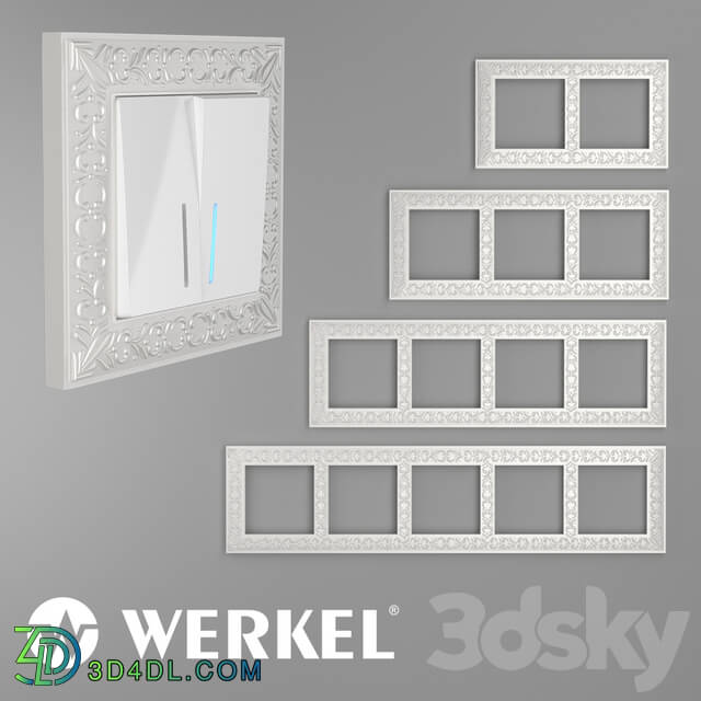 Miscellaneous - OM Metal frames for sockets and switches Werkel Antik Pearl
