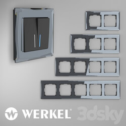 Miscellaneous - OM Glass frames for sockets and switches Werkel Diamant Black 